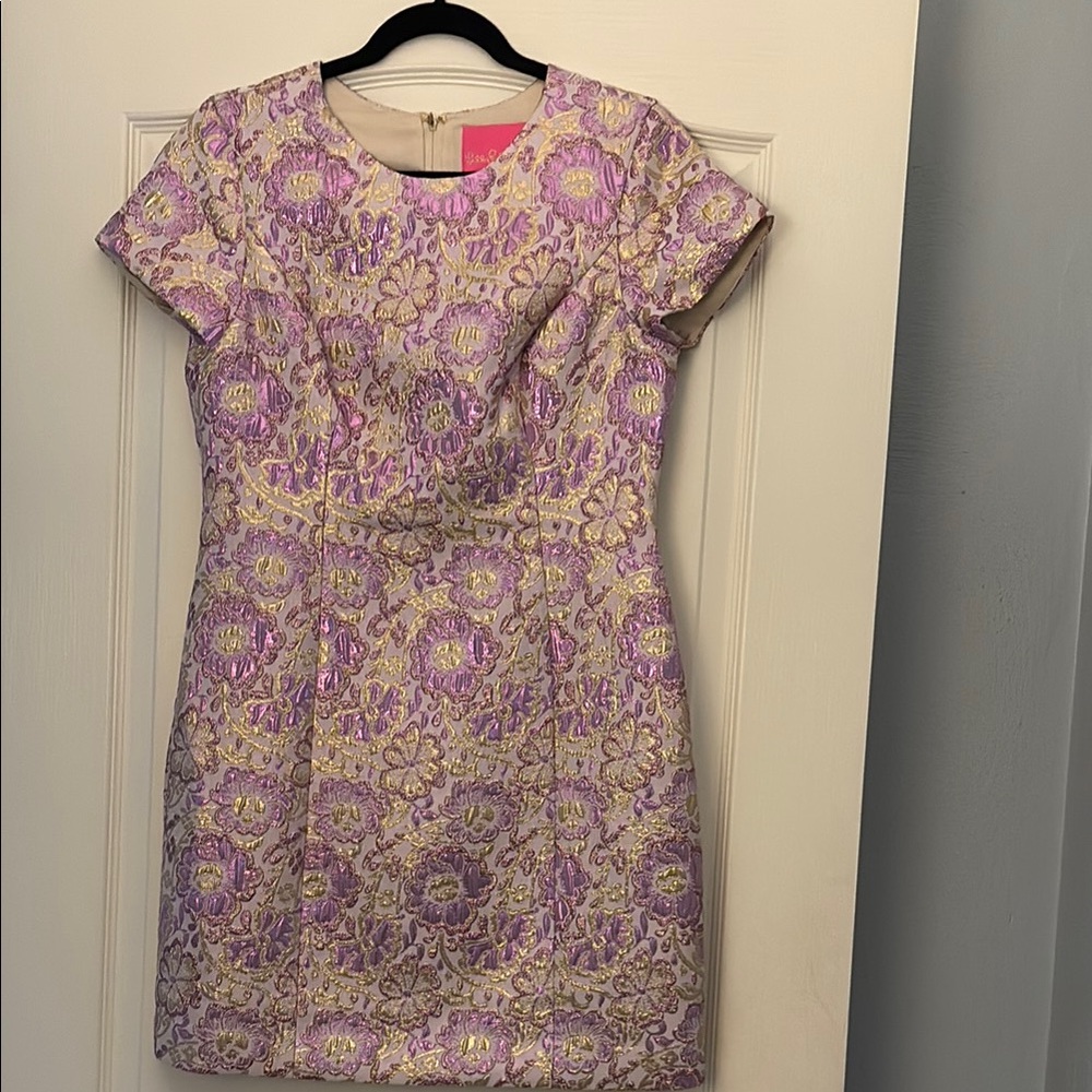 Lilly Pulitzer Purple & Gold Sheath Mini Dress